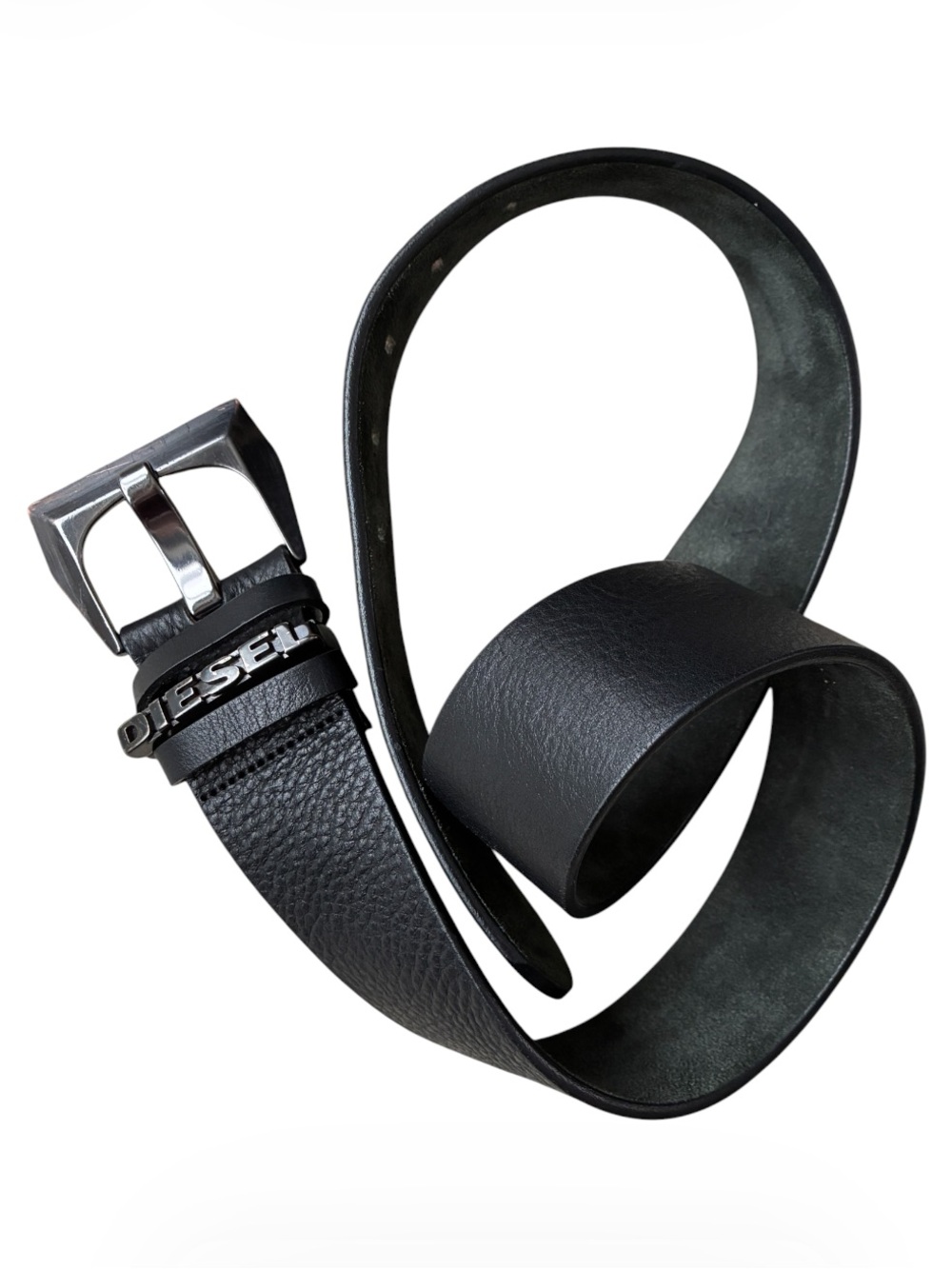 Diesel Black Leather Belt Made in Italy Size 85 / 34